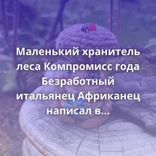 Маленький хранитель леса Компромисс года Безработный итальянец Африканец написал в Twitter: "никто с белой…