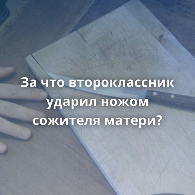 За что второклассник ударил ножом сожителя матери?