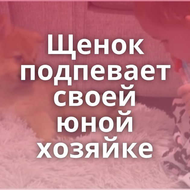 Щенок подпевает своей юной хозяйке