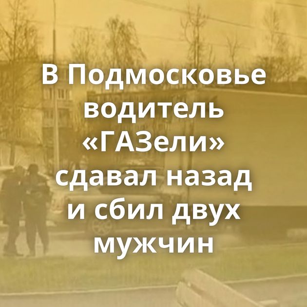 В Подмосковье водитель «ГАЗели» сдавал назад и сбил двух мужчин