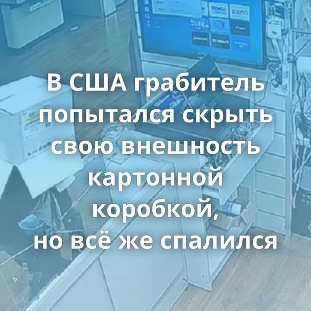 В США грабитель попытался скрыть свою внешность картонной коробкой, но всё же спалился