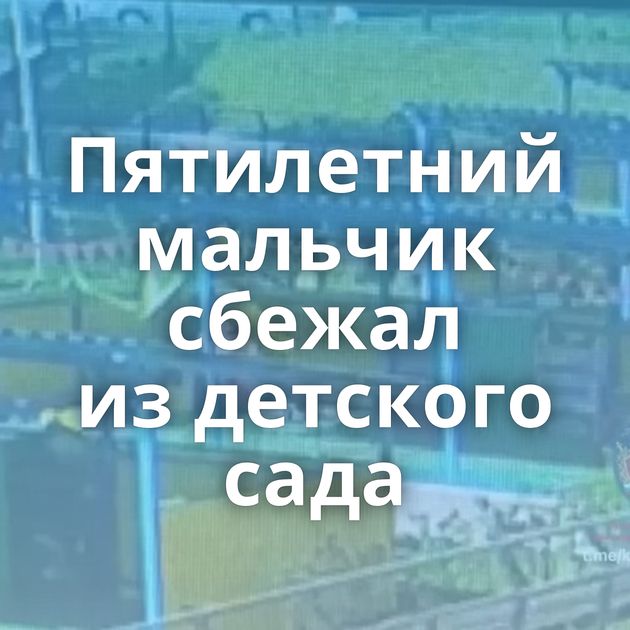 Пятилетний мальчик сбежал из детского сада