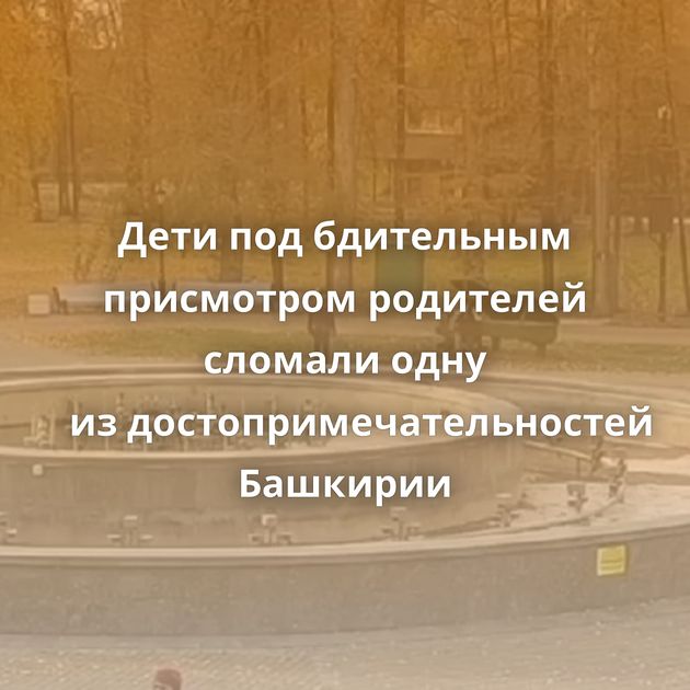 Дети под бдительным присмотром родителей сломали одну из достопримечательностей Башкирии