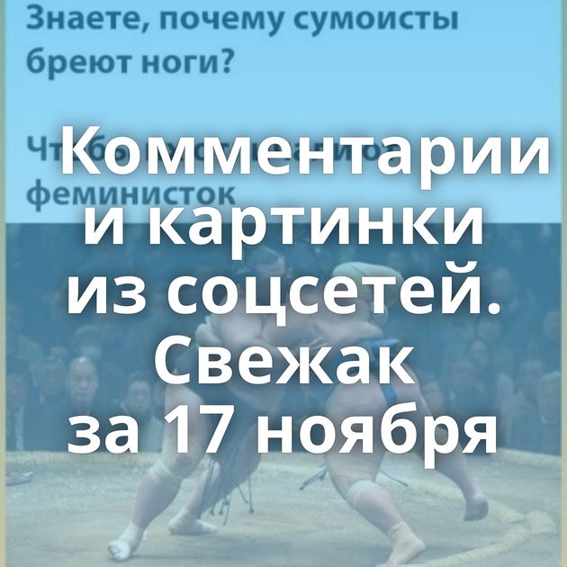 Комментарии и картинки из соцсетей. Свежак за 17 ноября