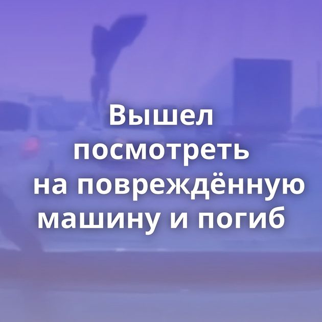 Вышел посмотреть на повреждённую машину и погиб