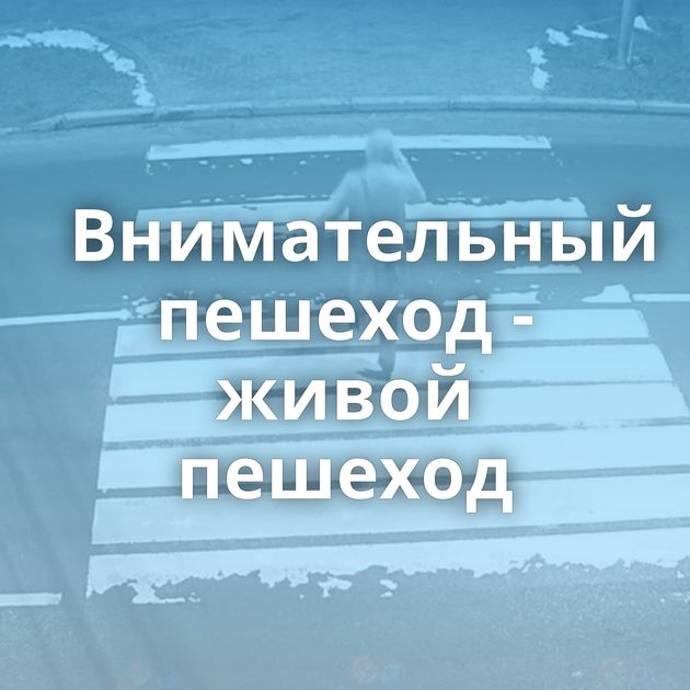 Внимательный пешеход - живой пешеход