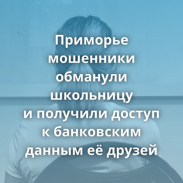 Приморье мошенники обманули школьницу и получили доступ к банковским данным её друзей