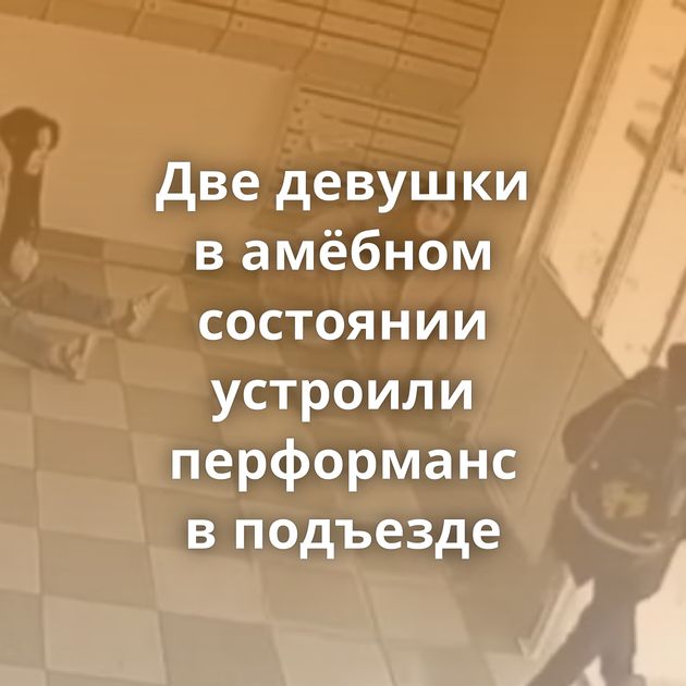 Две девушки в амёбном состоянии устроили перформанс в подъезде