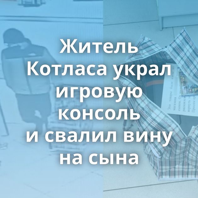 Житель Котласа украл игровую консоль и свалил вину на сына
