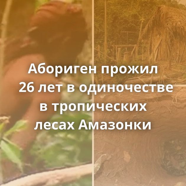 Абориген прожил 26 лет в одиночестве в тропических лесах Амазонки