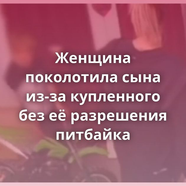 Женщина поколотила сына из-за купленного без её разрешения питбайка